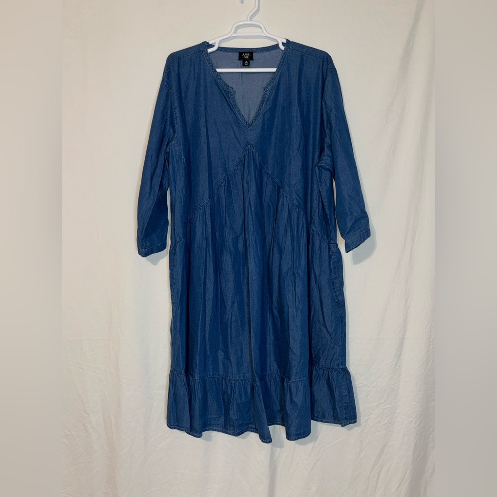 June + Vie Talluhla Denim Dress - Dark Rinse
